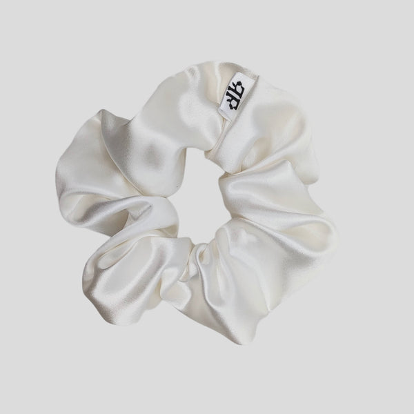 White Silk Scrunchie