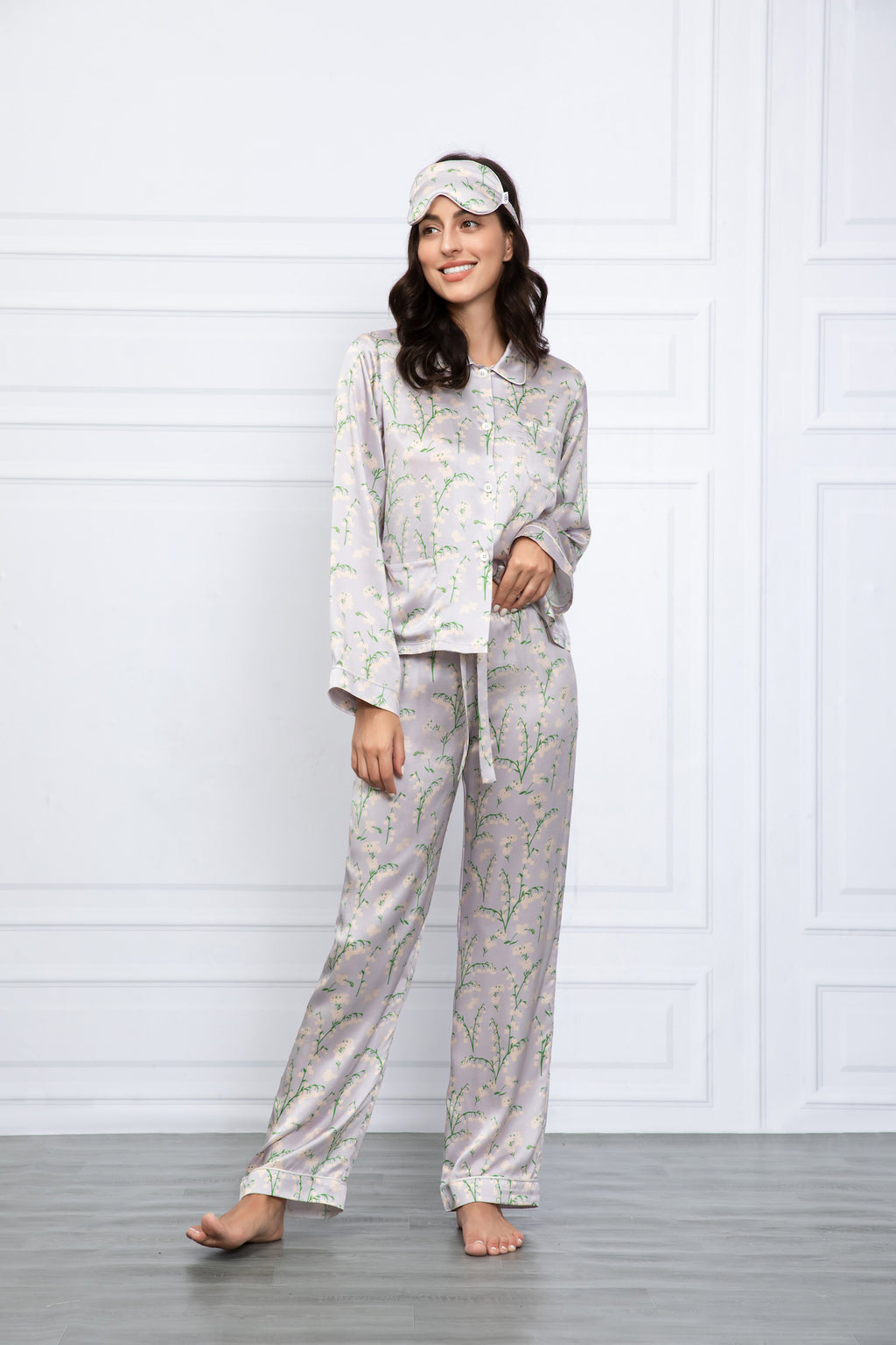 Washable Silk Foulard Pajama Shirt