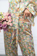 Little Blooms Print  Washable Silk Pajamas Set