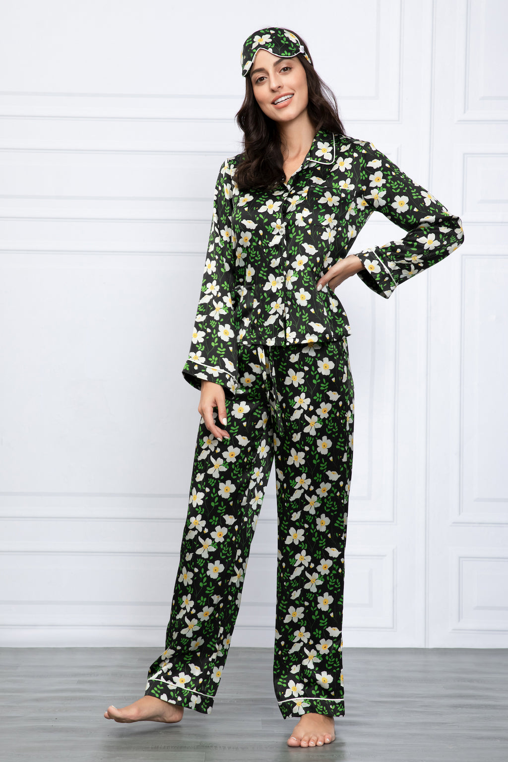 Lily Of the Valley Print Washable Silk Pajamas Set – Fleur Feels